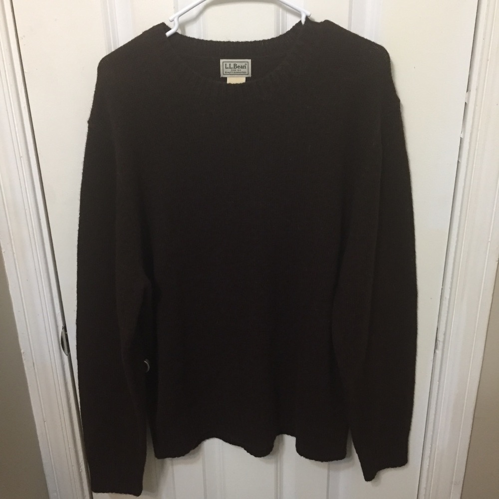 Mans LL Bean 100% Wool Grandpa Sweater EUC Warm